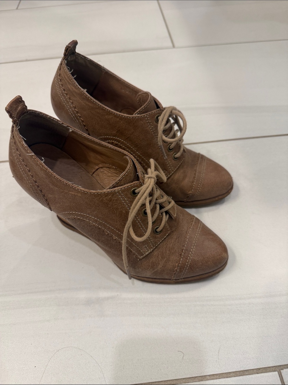 Aldo Tan Lace-Up Heeled Boots for Women